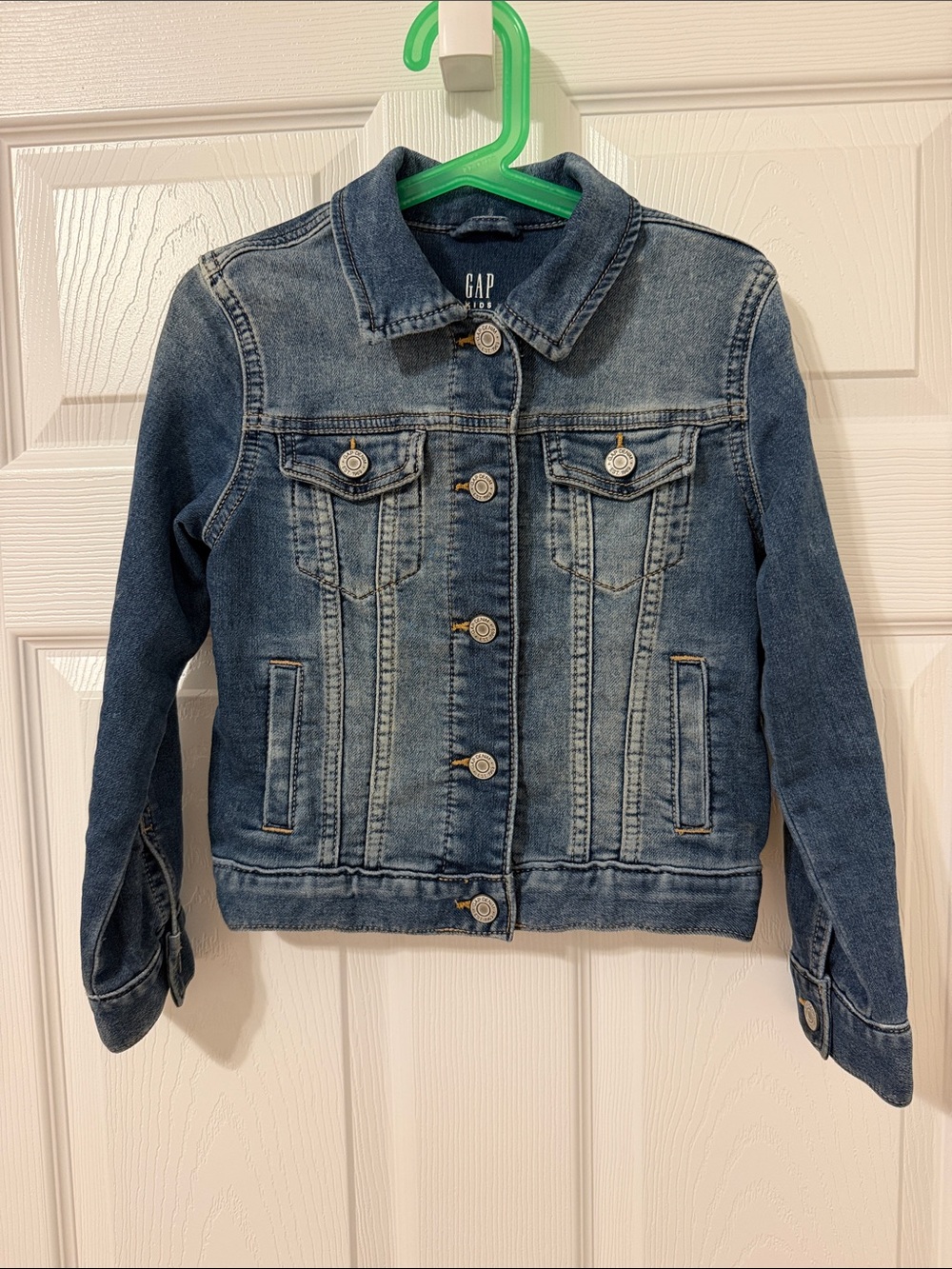 GAP Kids Girls Stretch Denim Jean Jacket Size S 6-7 Blue Like New